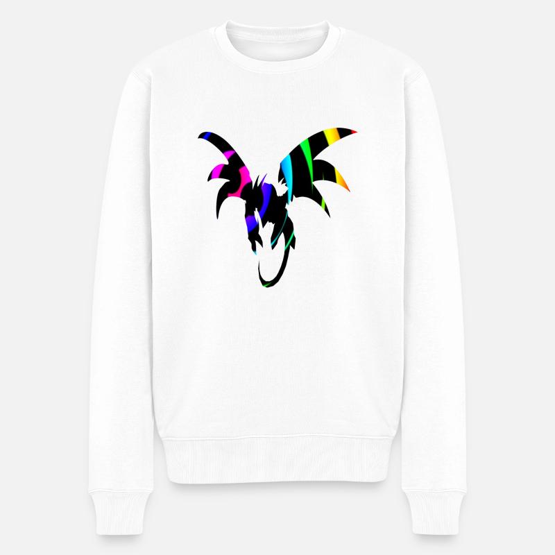 Drachenschleife Dragon Loop - Männer Premium Bio Pullover - Weiß