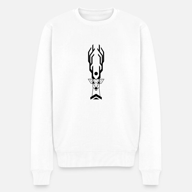 Hirsch Mythologie Indianisch - Männer Premium Bio Pullover - Weiß