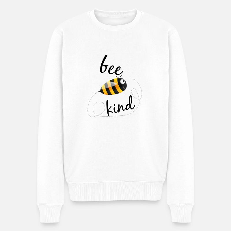Bee Kind - Männer Premium Bio Pullover - Weiß
