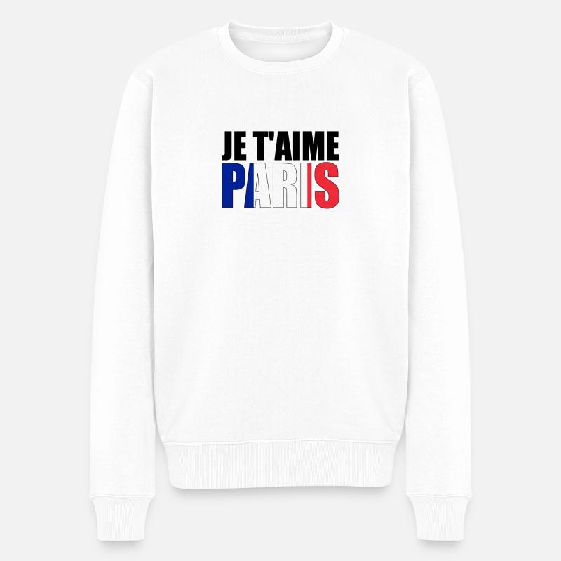 PARIS - Männer Premium Bio Pullover - Weiß