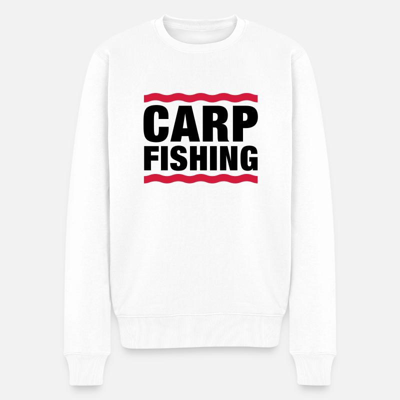 carp fishing - Männer Premium Bio Pullover - Weiß