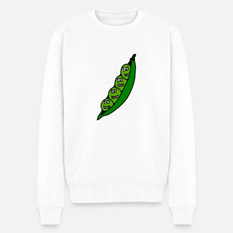 Erbsen schote niedlich kinder süß lustig geschenk - Männer Premium Bio Pullover - Weiß