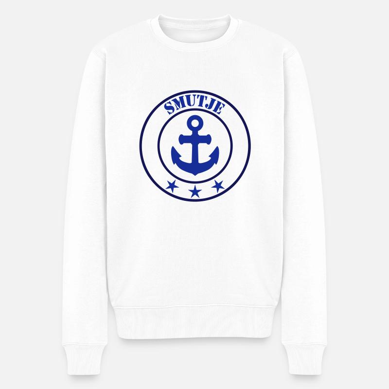 Anker Smutje Segeln - Männer Premium Bio Pullover - Weiß