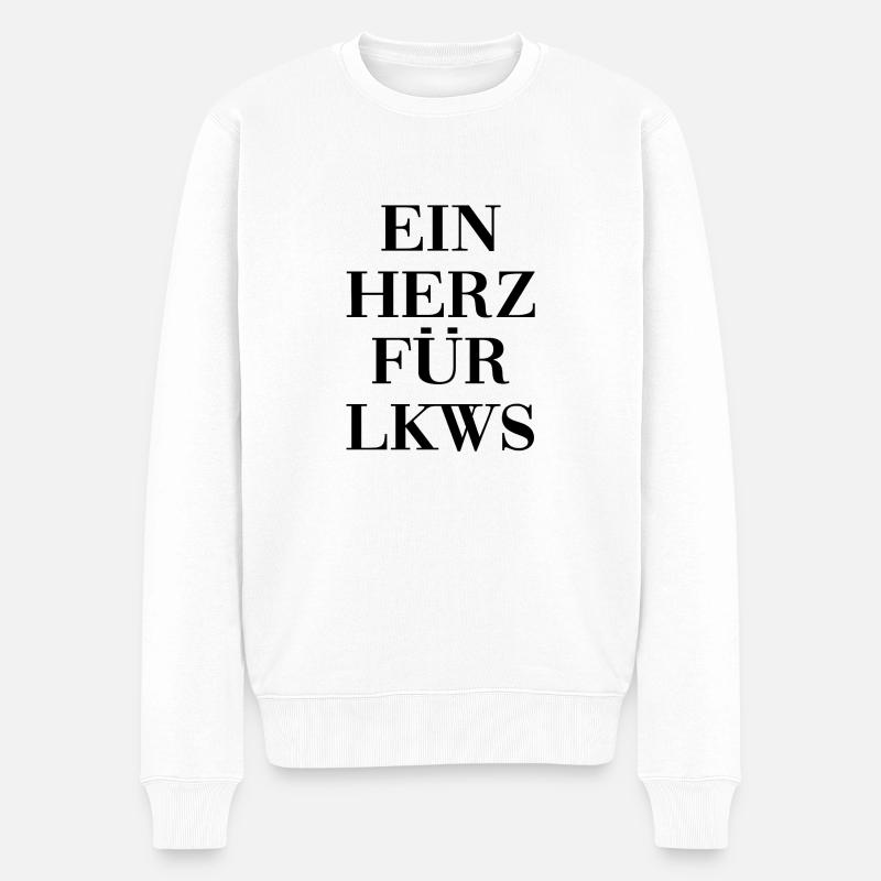 LKW - Männer Premium Bio Pullover - Weiß