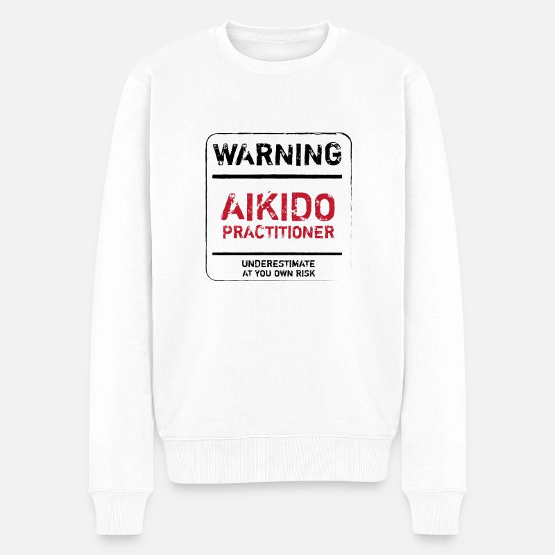 ADVARSEL AIKIDO PRACTITIONER - AIKIDO T-Shirt - Økologisk premium-sweatshirt til mænd - hvid