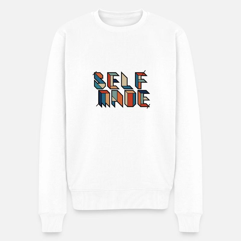 Selfmade - Fait maison - Retro Vingate Graffiti - Pull Premium bio Homme - blanc