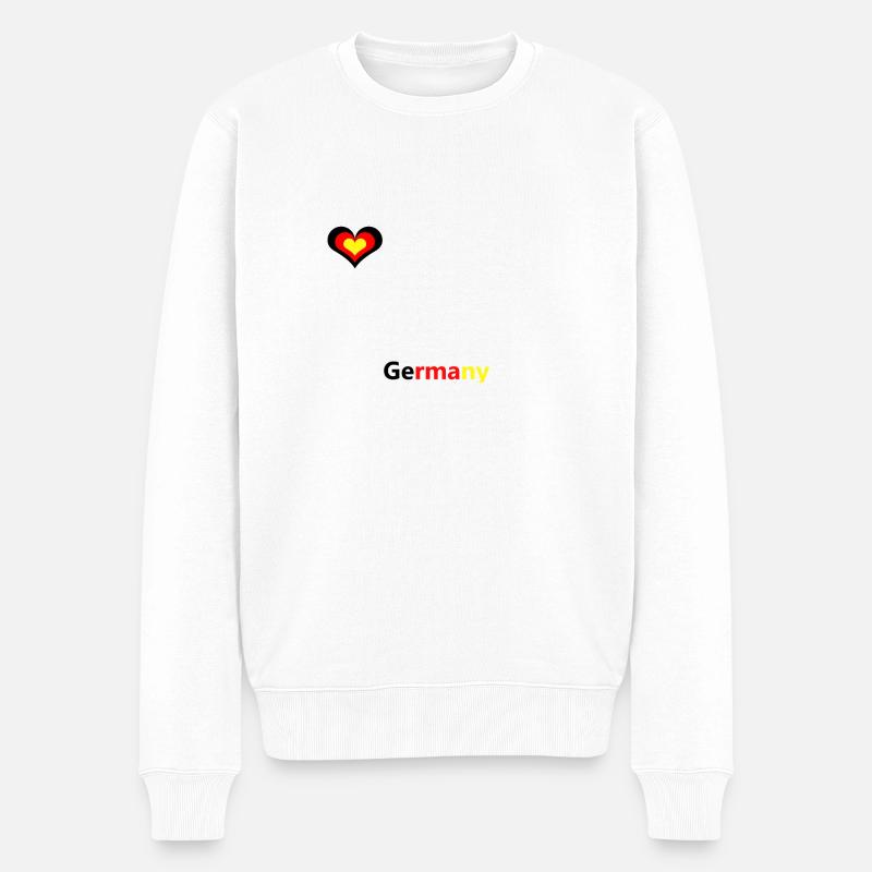 Deutschland Fan Shirt - Männer Premium Bio Pullover - Weiß