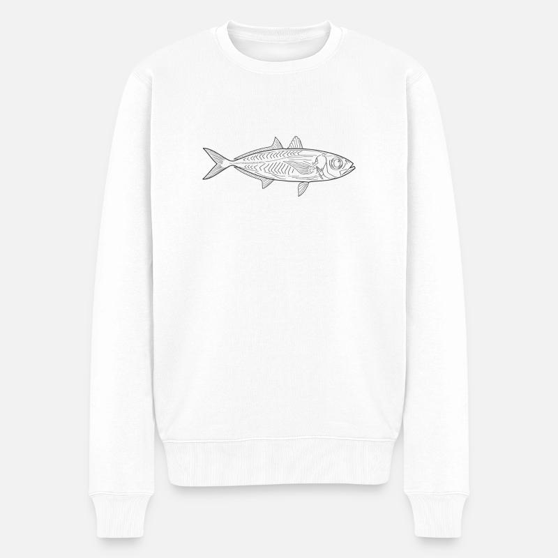Fisch - Männer Premium Bio Pullover - Weiß