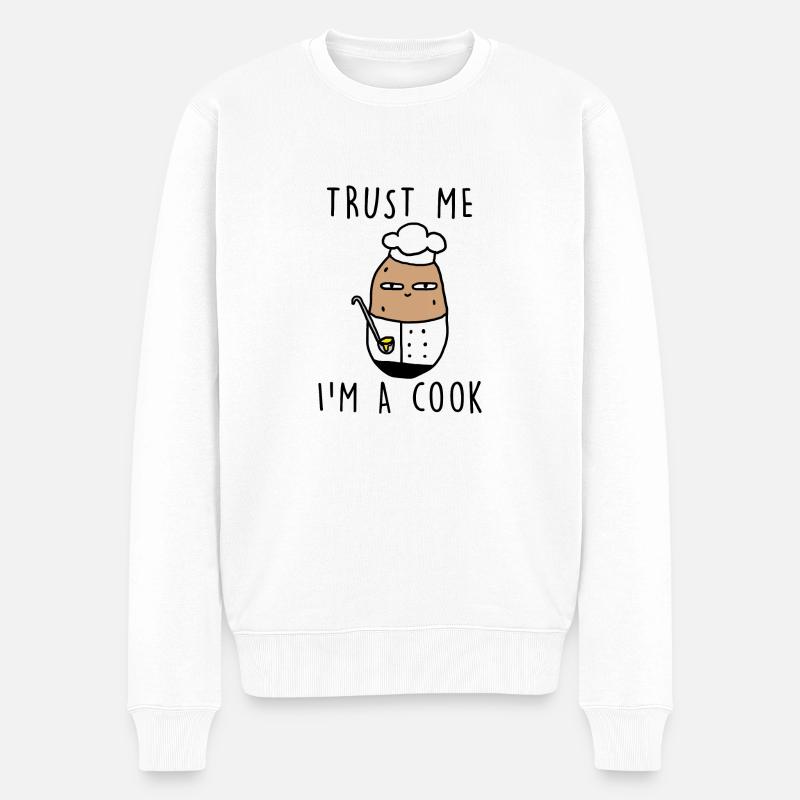 FAITES-MOI CONFIANCE DANS UN CUISINIER - Pull Premium bio Homme - blanc