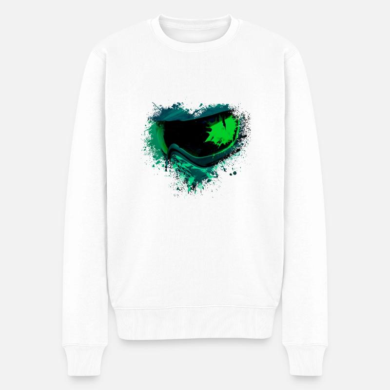 Paintball Splatter Fleck Splash Spritzer Herz - Männer Premium Bio Pullover - Weiß