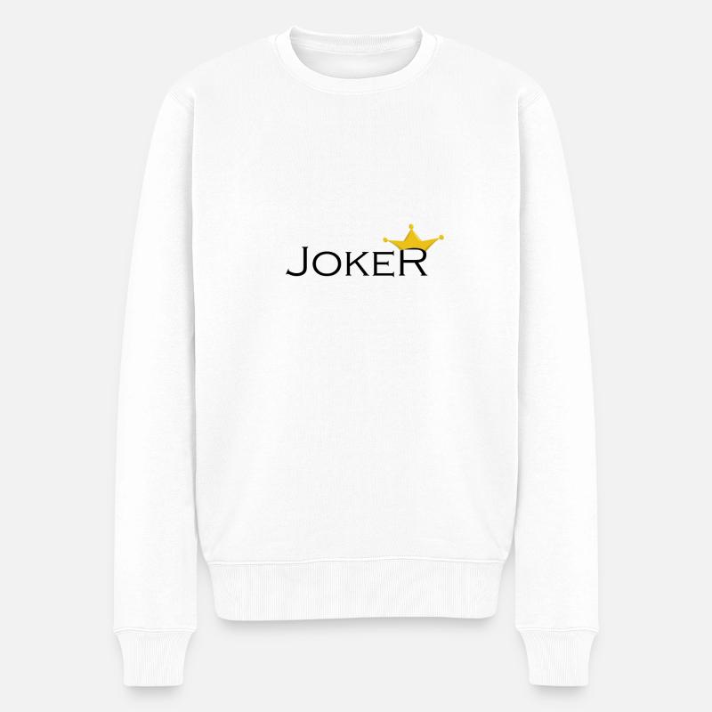 Joker Vers 1 - Männer Premium Bio Pullover - Weiß