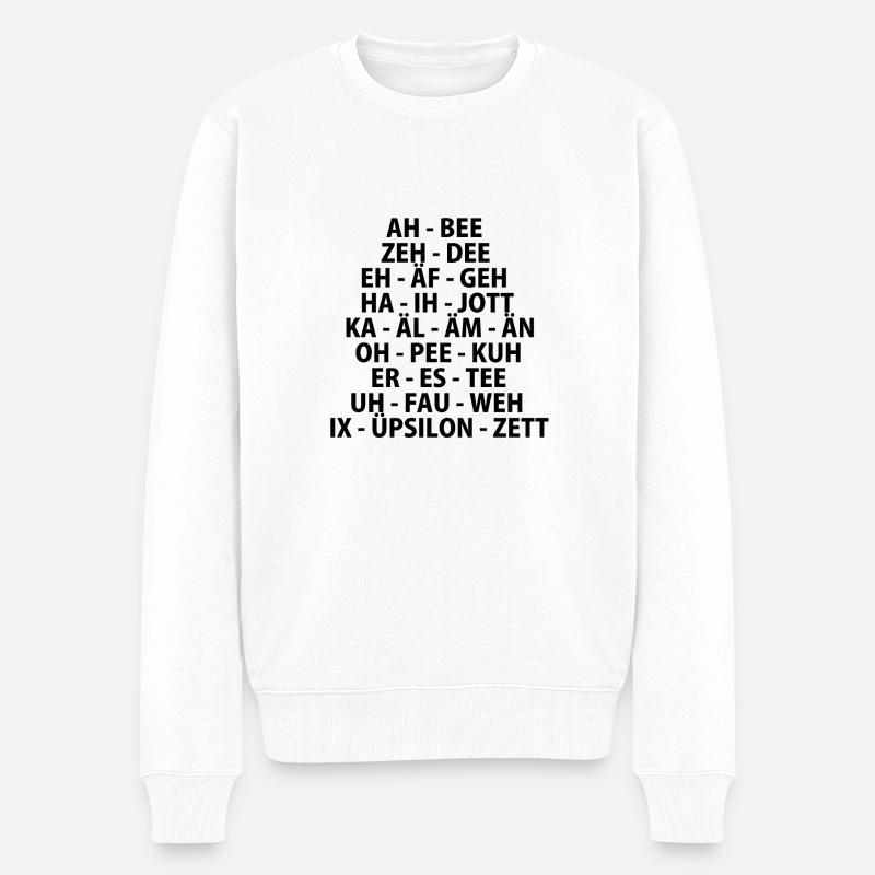 ABC alphabet - Pull Premium bio Homme - blanc
