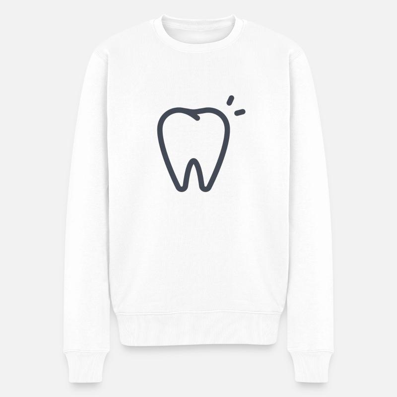 Dent tooth - Männer Premium Bio Pullover - Weiß