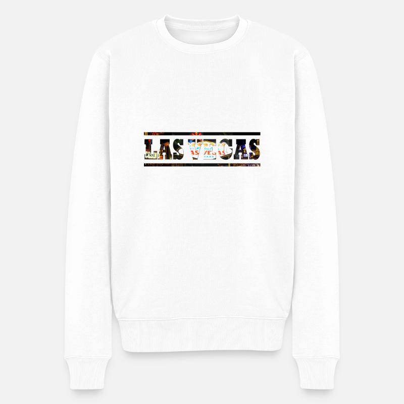 Las Vegas - Männer Premium Bio Pullover - Weiß