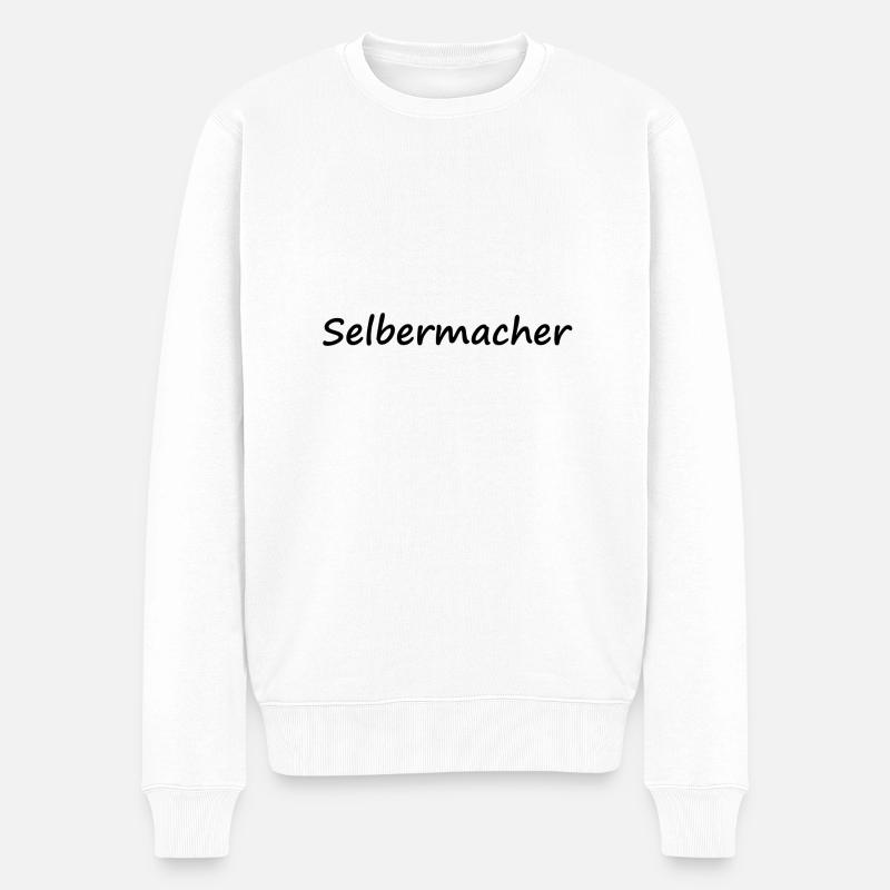 Self-maker noir - Pull Premium bio Homme - blanc