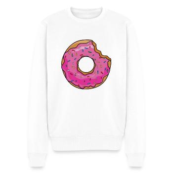 Donut mit Biss - Männer Premium Bio Pullover - Weiß - Vorne - Thijin (182cm)