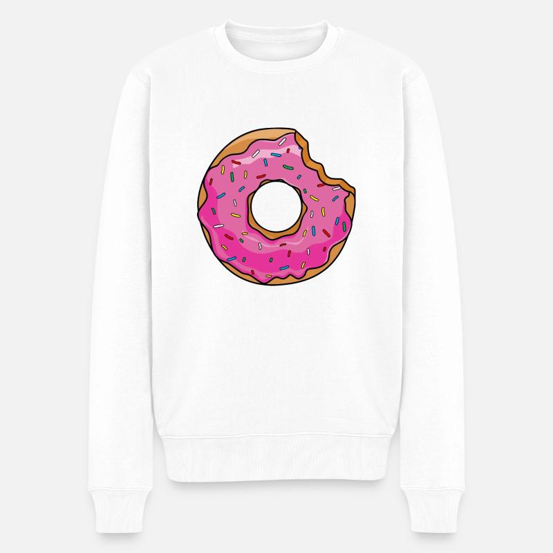 Donut mit Biss - Männer Premium Bio Pullover - Weiß