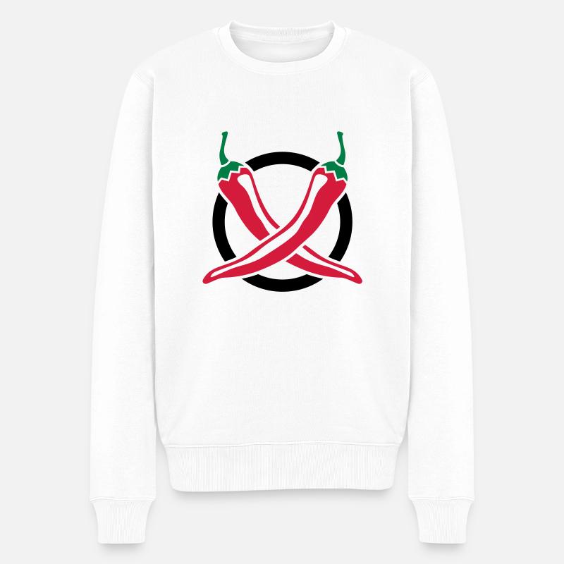 Chili - Grillen - Männer Premium Bio Pullover - Weiß