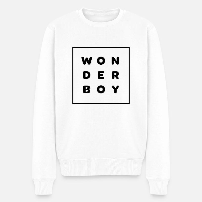 WUNDERKNABE - Männer Premium Bio Pullover - Weiß