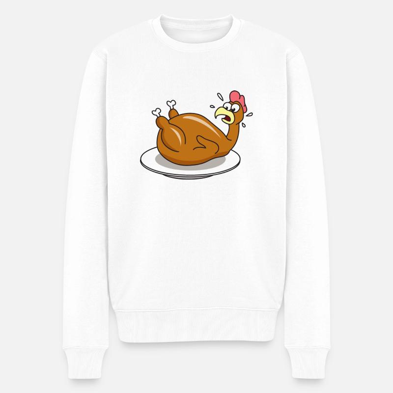 Poulet rôti cuisson - Pull Premium bio Homme - blanc
