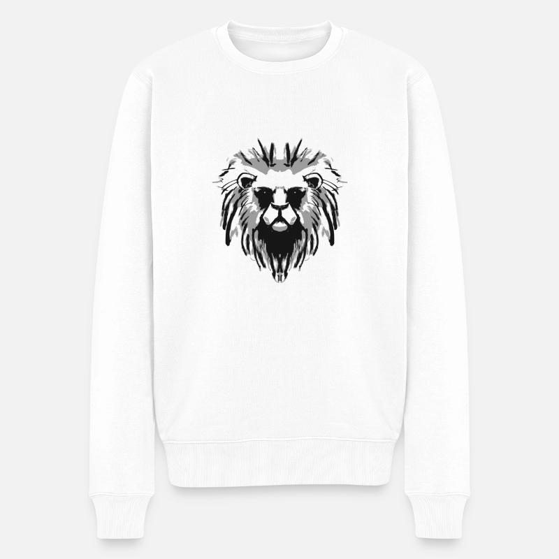 Löwenheld! Löwe Geschenk Lion Idee - Männer Premium Bio Pullover - Weiß