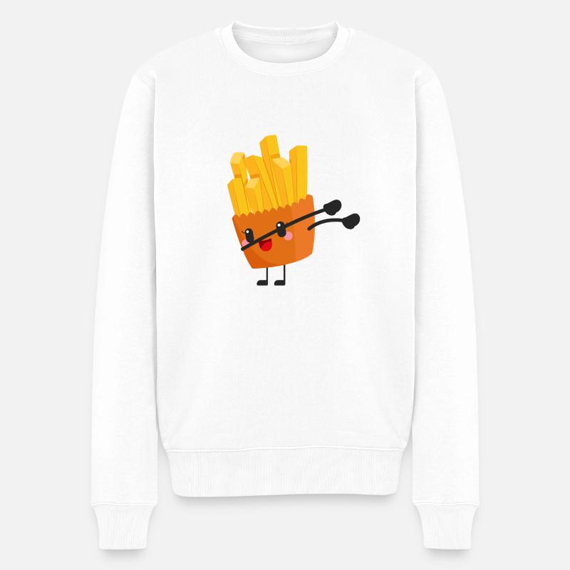 Dabbing Frites - Cadeau idée - Pull Premium bio Homme - blanc
