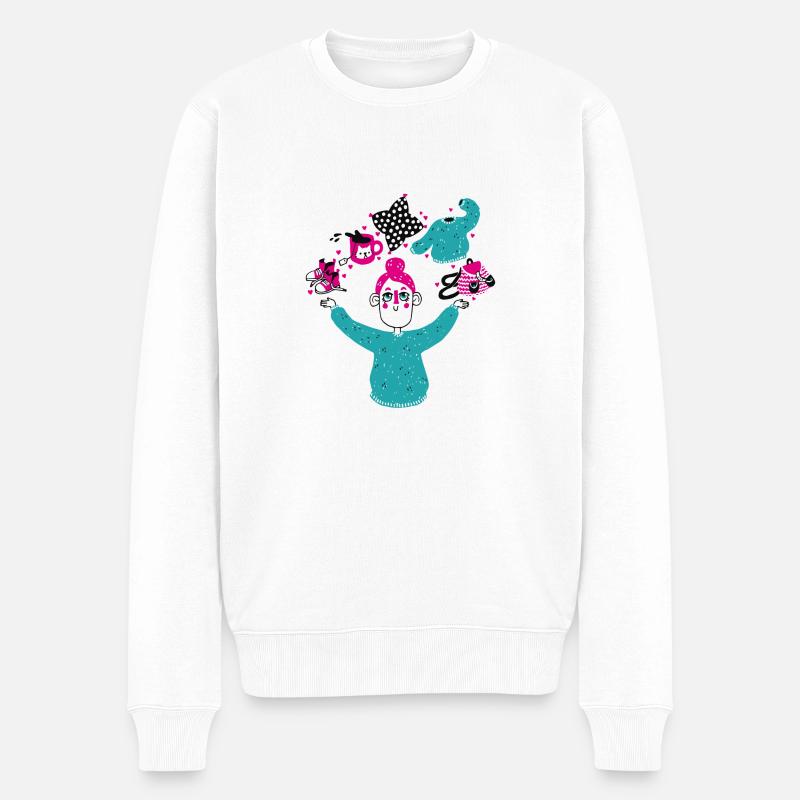 Meine Sieben Sachen - Männer Premium Bio Pullover - Weiß