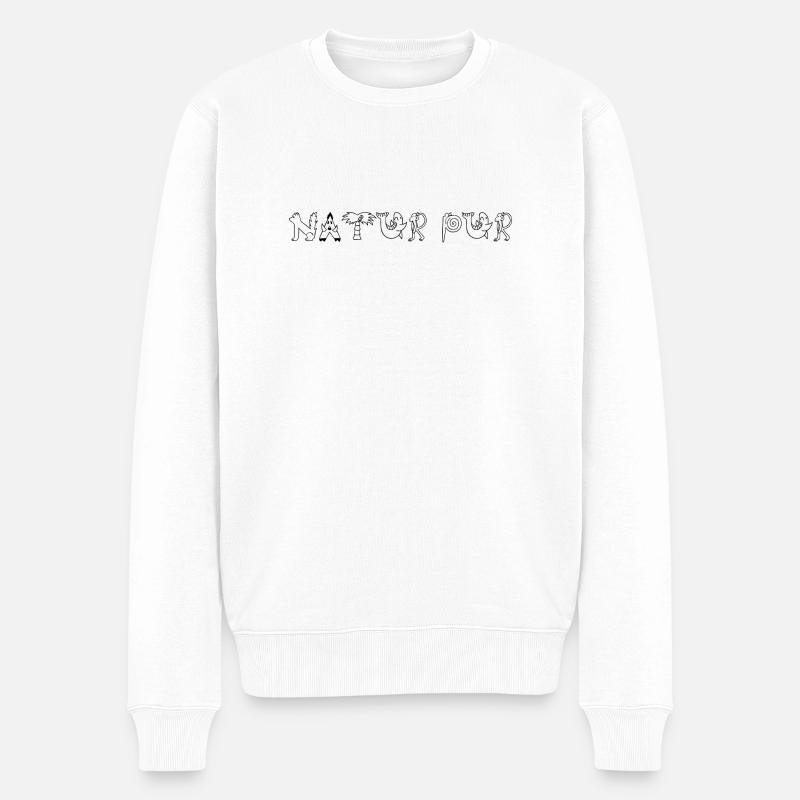 Natur pur - Männer Premium Bio Pullover - Weiß