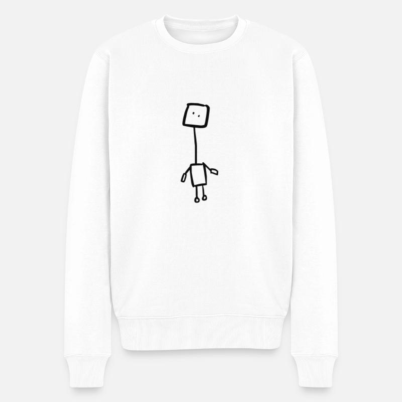 Robot fou (noir) - Pull Premium bio Homme - blanc