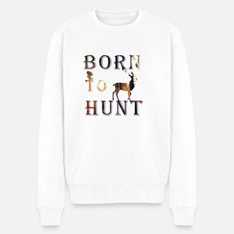 Born to Hunt - Männer Premium Bio Pullover - Weiß