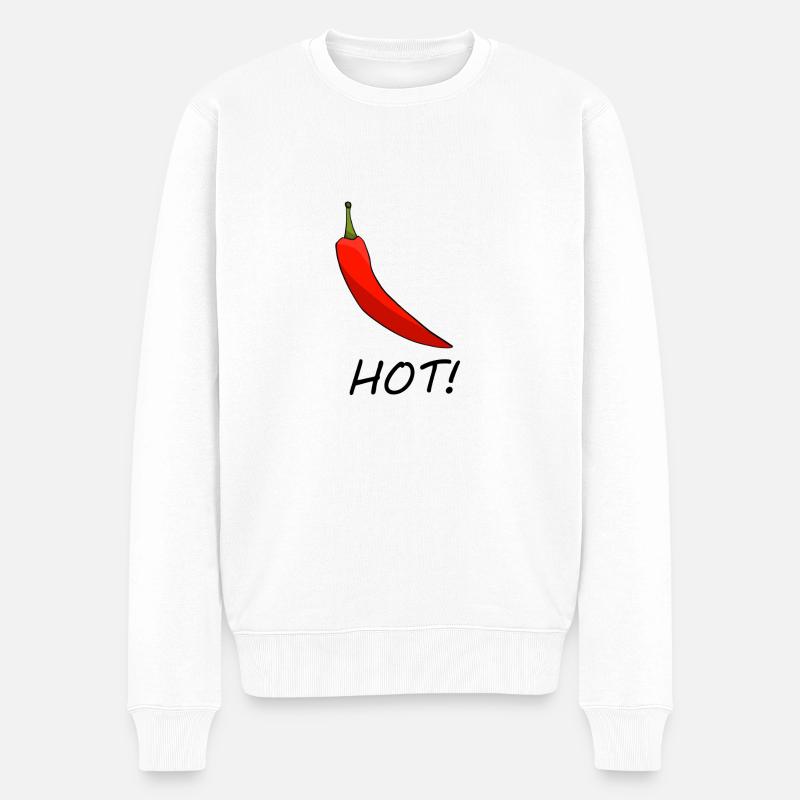 Hot Chilli würzige Geschenkidee Geschenk - Männer Premium Bio Pullover - Weiß