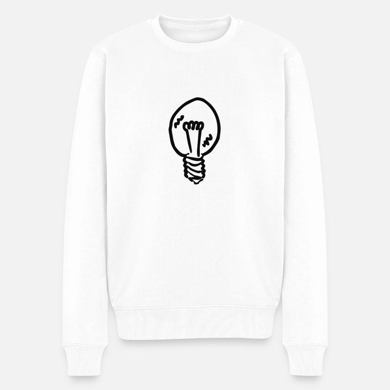 Ampoule #IDEE (Noir) - Pull Premium bio Homme - blanc
