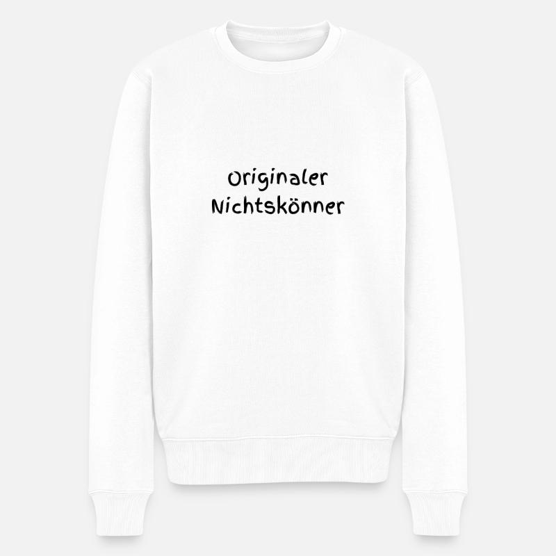 Nichtskoenner schwarz - Männer Premium Bio Pullover - Weiß