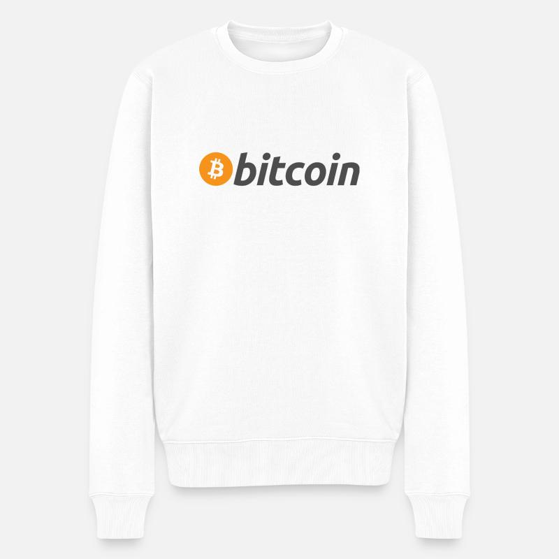 Bitcoin - Männer Premium Bio Pullover - Weiß