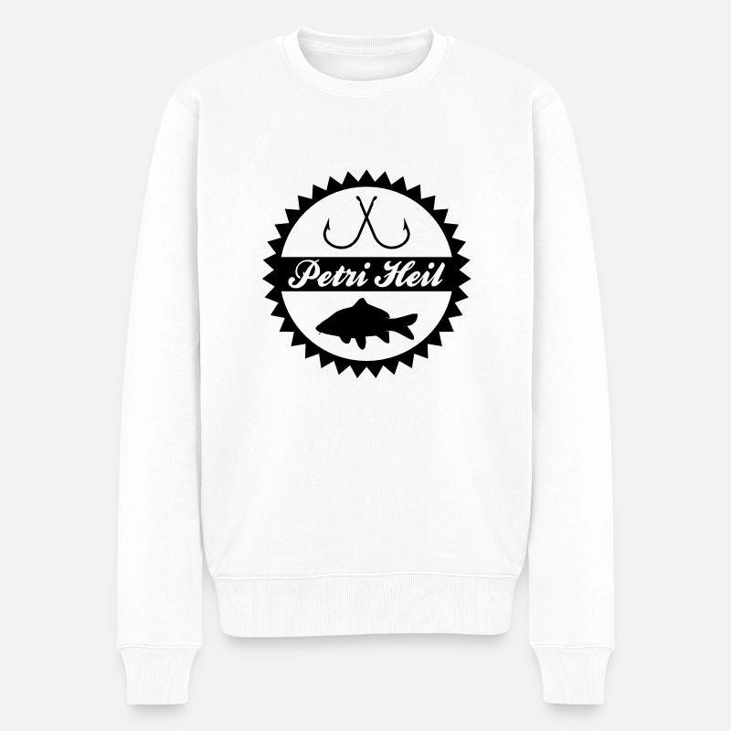 Petri Heil - Männer Premium Bio Pullover - Weiß