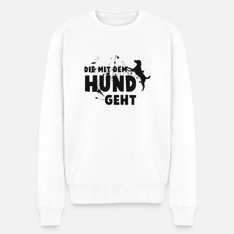 Le chien va - déclaration - Pull Premium bio Homme - blanc