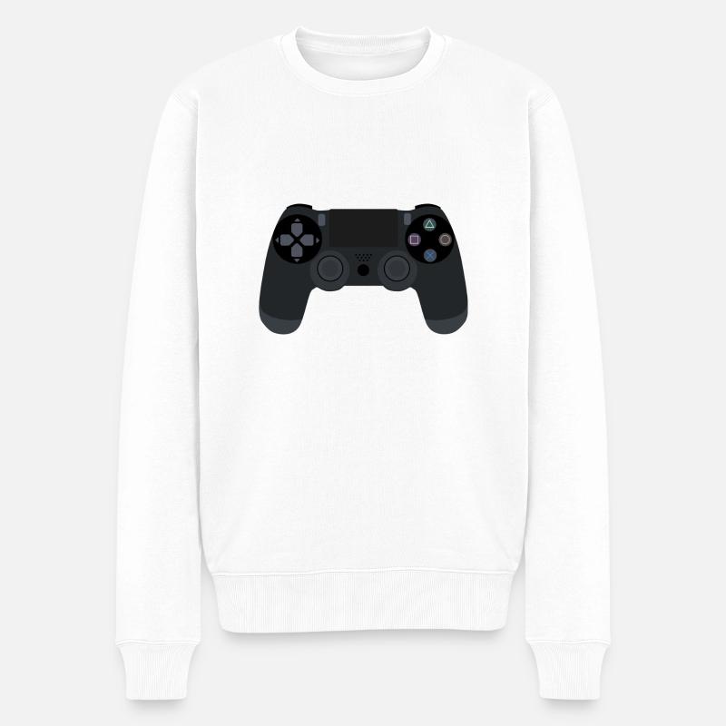 Game Controller - Männer Premium Bio Pullover - Weiß