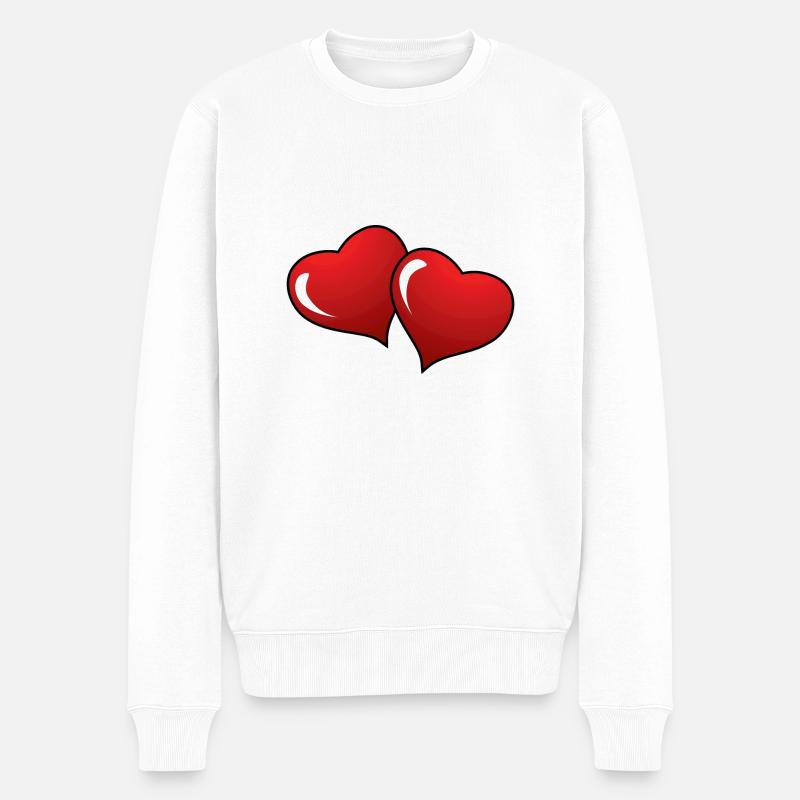 Hearts de - Männer Premium Bio Pullover - Weiß