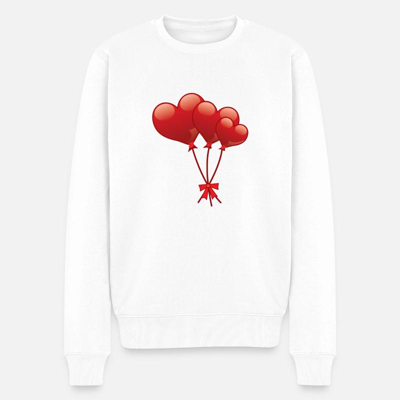 Hearts de - Männer Premium Bio Pullover - Weiß