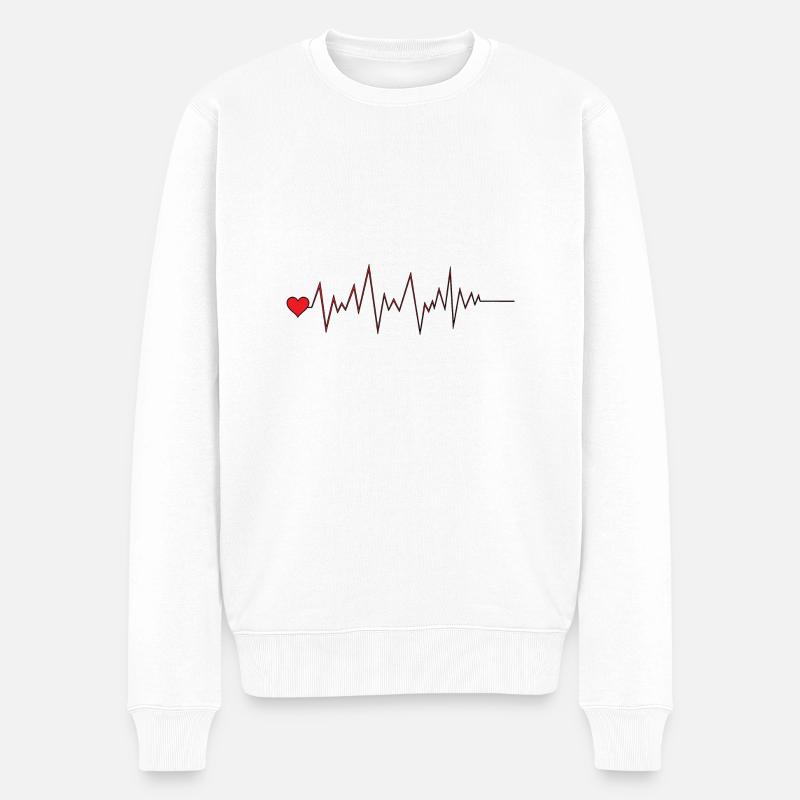 Hearts de - Männer Premium Bio Pullover - Weiß