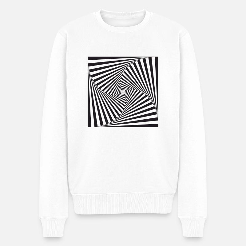 optische Täuschung - Männer Premium Bio Pullover - Weiß