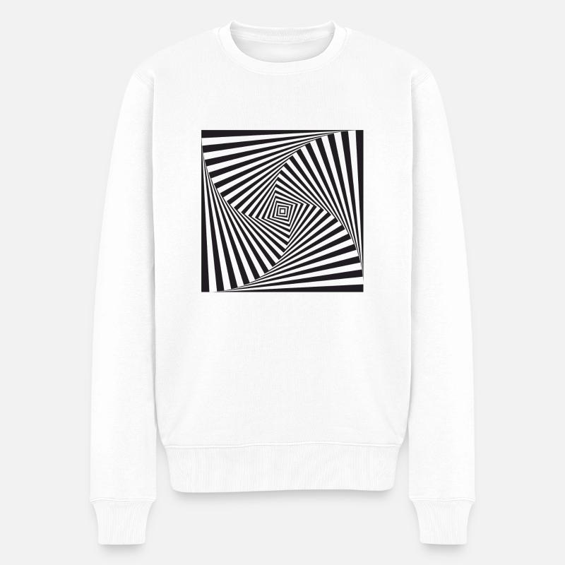 optische Täuschung - Männer Premium Bio Pullover - Weiß