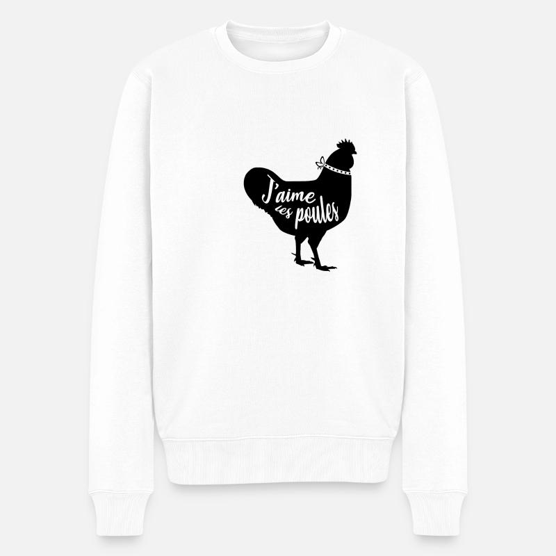 J'aime les poules - Pull Premium bio Homme - blanc
