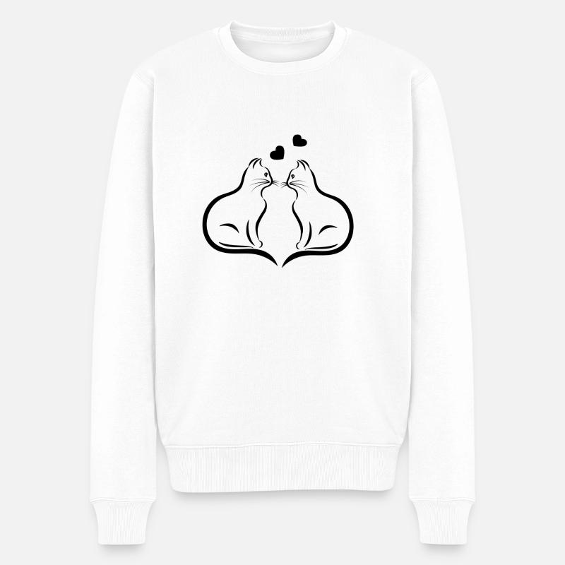 Deux chats - Pull Premium bio Homme - blanc