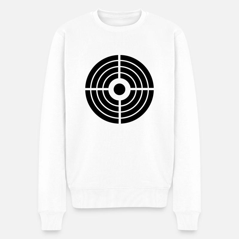 Zielscheibe - Schütze - Männer Premium Bio Pullover - Weiß