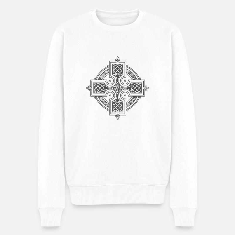 Croix celtique - Pull Premium bio Homme - blanc