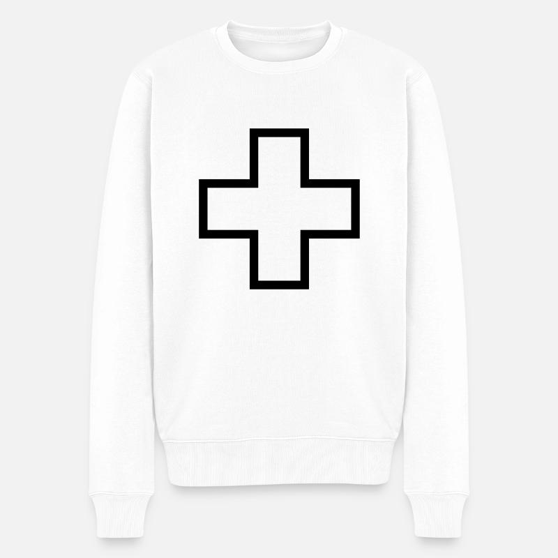 Cross Borader - Männer Premium Bio Pullover - Weiß