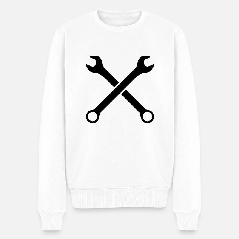 schraubenschluessel__f1 - Männer Premium Bio Pullover - Weiß