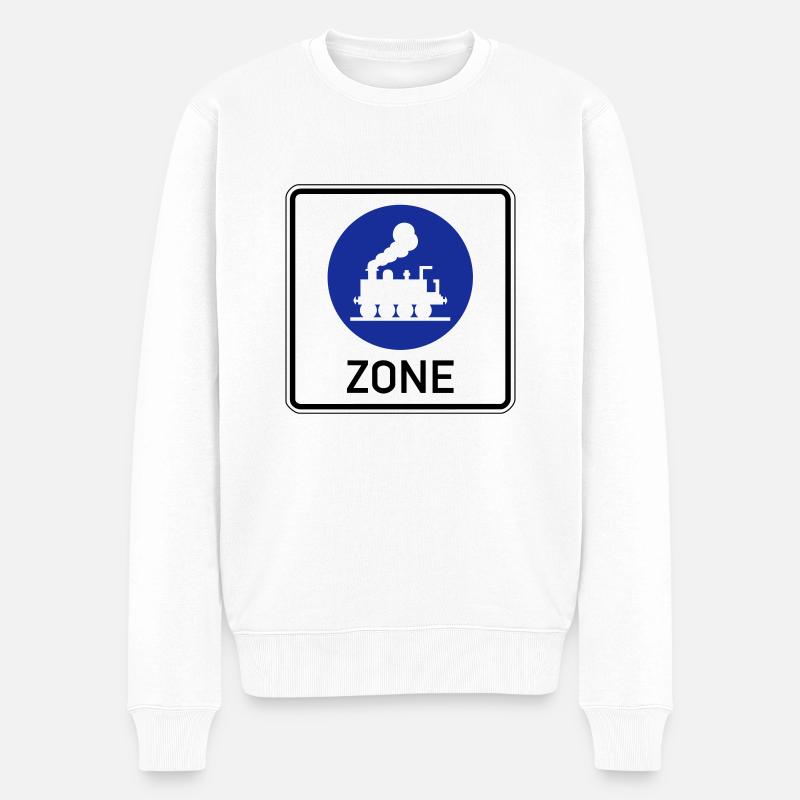 Zone Dampflok 2 - Männer Premium Bio Pullover - Weiß