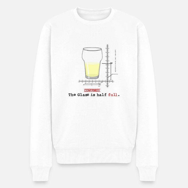 Glass is half full - Pull Premium bio Homme - blanc